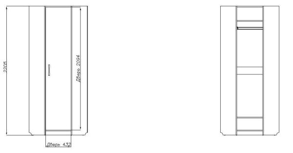 Шкаф для одежды угловой Бритиш Бум П3.0551.1.09