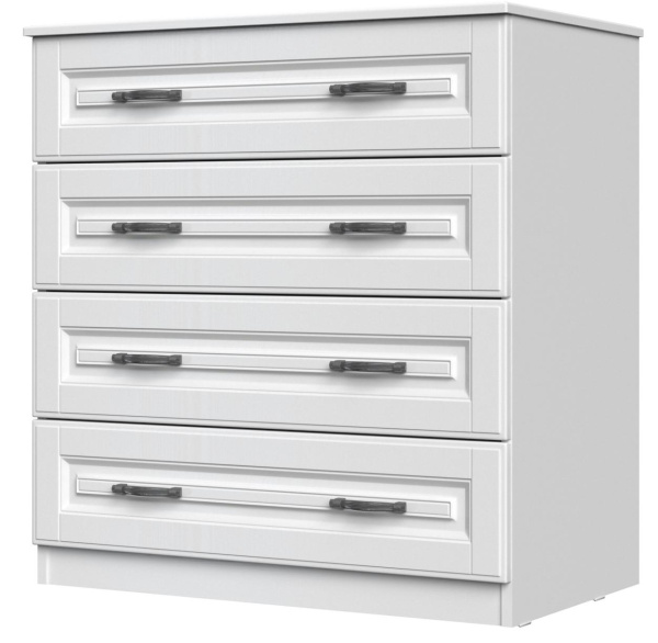 Комод Кантри 4 ящика (ЛДСП/МДФ(ЛАК), цвет Белый)