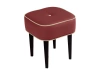 Табурет Handy SQ Domus (Ножки Черные, Кожа Domus Berry/ Domus Cream brulee)