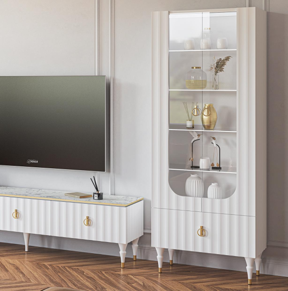 Шкаф комбинированный Лоренсо МН-043-25 белый