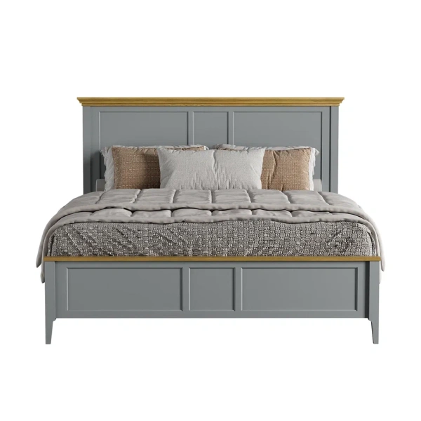 Кровать двуспальная Квадро-С (Цвет Серый 7042/Антик 24, Размер спального места, мм 1400*2000)