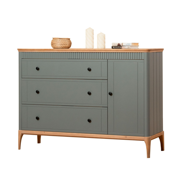 Комод Вида №2 (Фасад Ёлка, Цвет Эмаль,  Высота ножек 180)