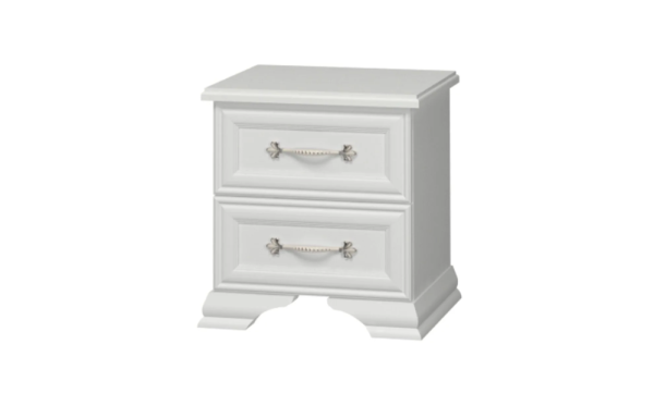 Тумба прикроватная Грация 2 ящика (2 ЯЩИКА,ЛДСП/МДФ(рамка) цвет Белый)