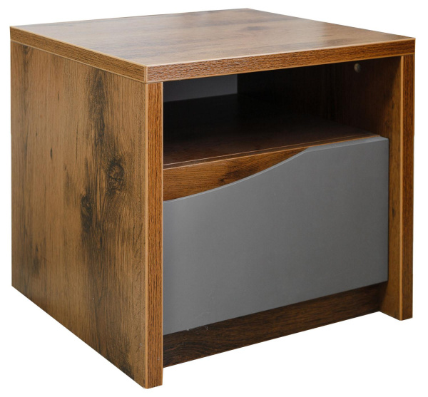 Тумба прикроватная Монако П6.528.1.04 (П528.04-1) (Дуб Саттер+Белый глянец)