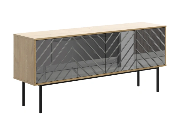 Тумба Boho большая / зеркало (Корпус Дуб Корбридж, Фасад Зеркало серое)