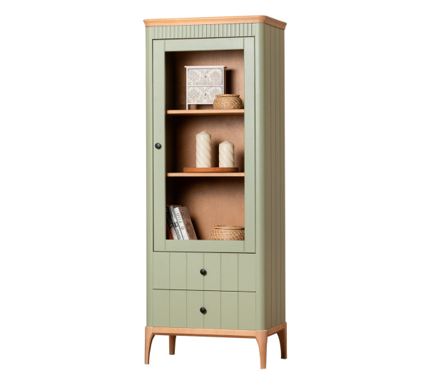 Шкаф книжный Вида №6 (Фасад Ёлка, Цвет Эмаль,  Высота ножек 180)