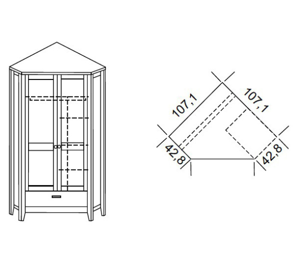 Шкаф угловой Сиело 77320