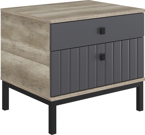 Тумба прикроватная Доминго (Дуб каньон монумент/Софт серый дым)