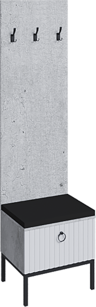 Тумба Бержер с вешалкой (Метрополитан Грей/Белый)