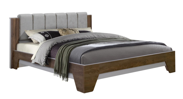 Кровать 2-16 Ариста П3.593.1.24 (Дуб Артизан Трюфель + Персидский жемчуг + Дуб Канзас)