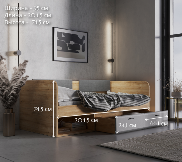 Кровать без мягких элементов ГРЕЙС LOZ90