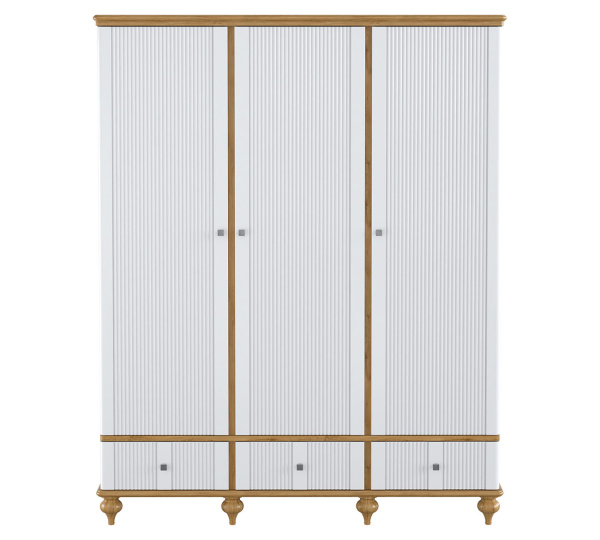 Шкаф для одежды Рандеву 33 (Белый лак/Антик 24)