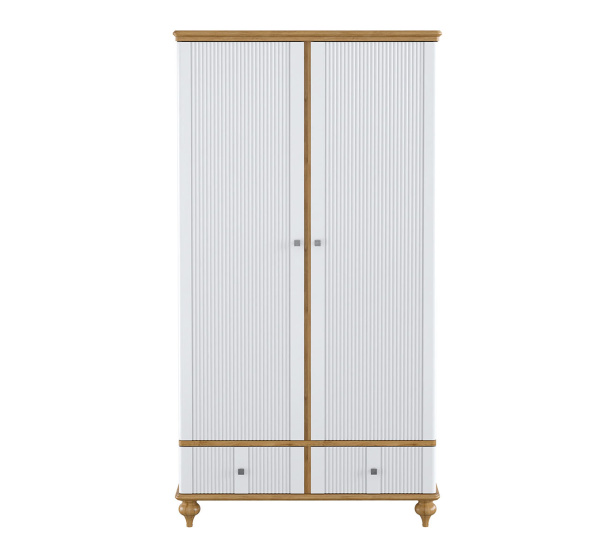 Шкаф для одежды Рандеву 22 (Белый лак/Антик 24)