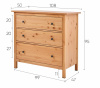 Комод 3 ящика Кымор Hemnes