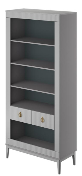 Стеллаж Фарго (ЛДСП Серый шифер/ МДФ Лак Антрацит)