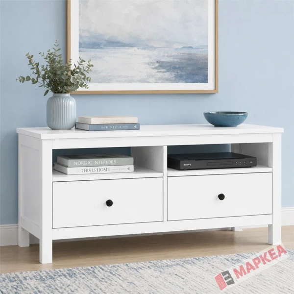Тумба ТВ Кантри Hemnes 02 ММЦ (Белый лак)