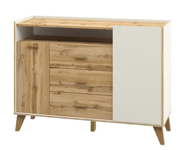 Тумба Сканди МН-036-02 (Белый; Дуб Вотан)
