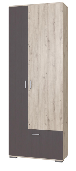 Шкаф распашной Имидж №4 (МОДУЛЬ №4, ЛДСП, Дуб Бонифаций/ Вольфрам)