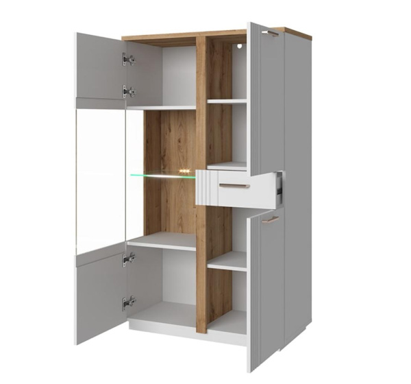 Шкаф с витриной 1V2D1S P МАТЕО