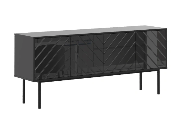 Тумба Boho большая / стекло (Корпус Черный, Фасад Стекло черное)