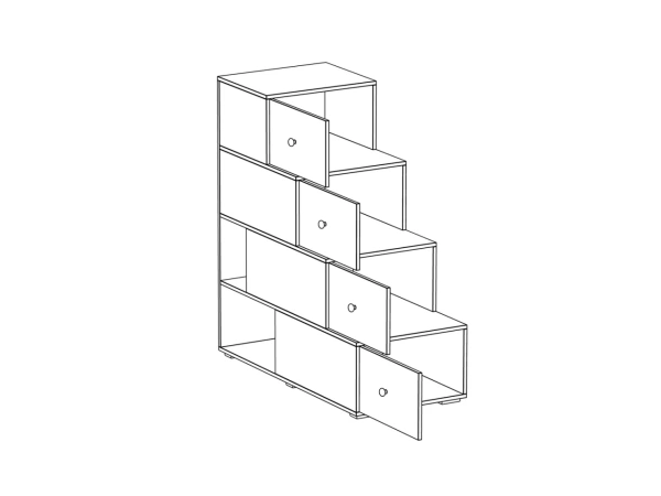 Лестница-комод Play розовая