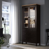 Шкаф витрина 3 ящика широкий Кымор Hemnes (черный/светло-коричневый)