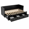 Кровать односпальная с ящиками 80*200 Кантри Hemnes ММЦ (Цвет Блек)