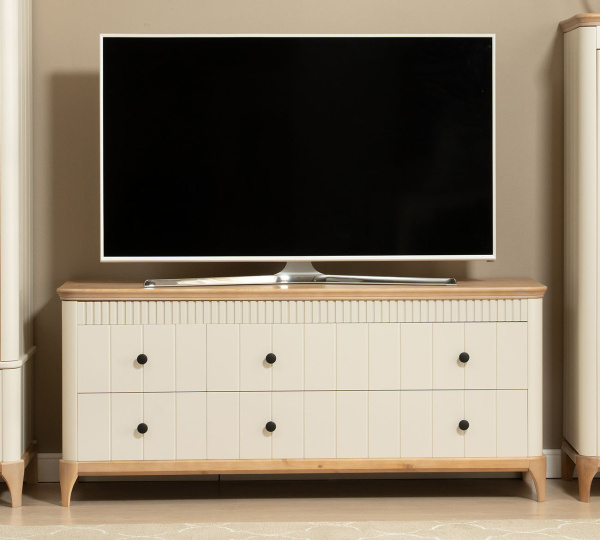 Тумба ТВ Вида №4 (Фасад Ёлка, Цвет Эмаль,  Высота ножек 180)