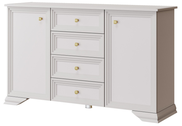 Комод Орландо 4 ящика 2 двери (4 ЯЩИКА+2 ДВЕРИ,Персидский жемчуг/Льняной)