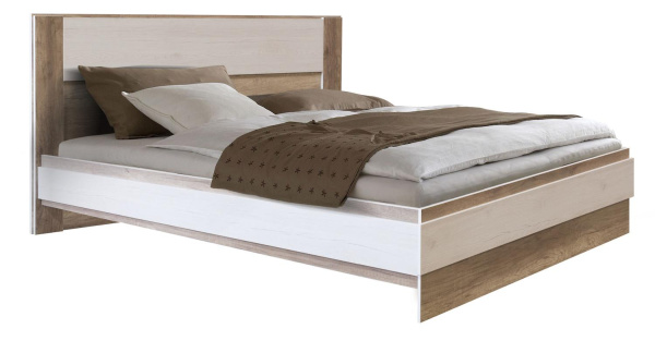 Кровать 2-16 Юнона Лайт П3.0582.1.61 (Дуб бордо лайт+Дуб каньон 1600*2000)