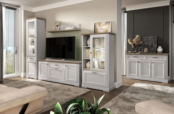 Шкаф с витриной 1V1D1S ТОСКАНА НЬЮ