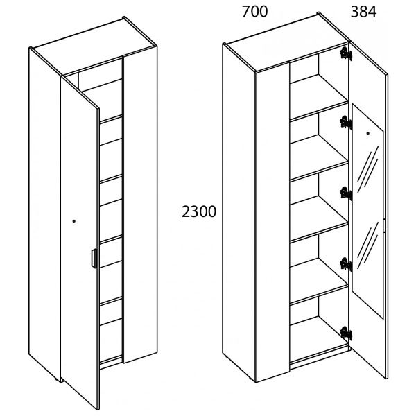 Шкаф 1D/K70 Z МОДЕРН