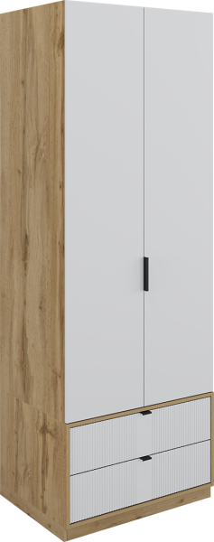 Шкаф Лаура 2 двери (Дуб вотан/Белый шагрень)