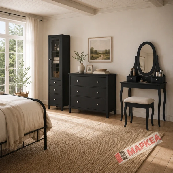 Шкаф для посуды Кантри Hemnes 13 ММЦ (Блек)