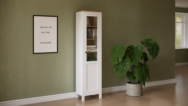 Шкаф витрина Кымор Hemnes дверь ст/пн