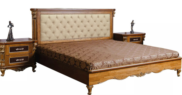 Кровать двойная Альба (Палисандр с золочением 1600*2000)