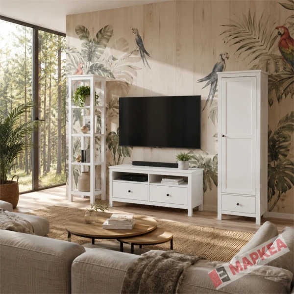Тумба ТВ Кантри Hemnes 02 ММЦ (Белый лак)