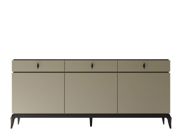 Комод Florence 3 дверки 3 ящика (Оливковый/Черный)