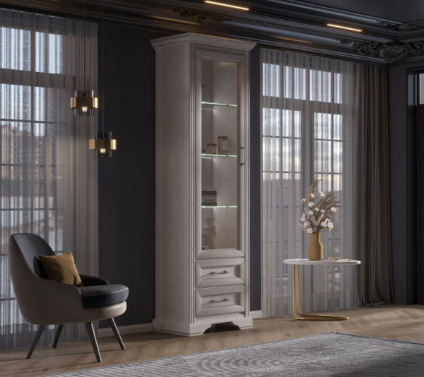 Шкаф с подсветкой СТИЛИУС B169-REG1W2S