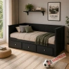Кровать односпальная с ящиками 80*200 Кантри Hemnes ММЦ (Цвет Блек)