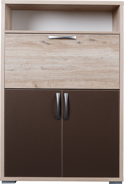 Тумба для обуви П564.07 от н/м для прихожей Верес (Дуб версаль+Темно-коричневый)