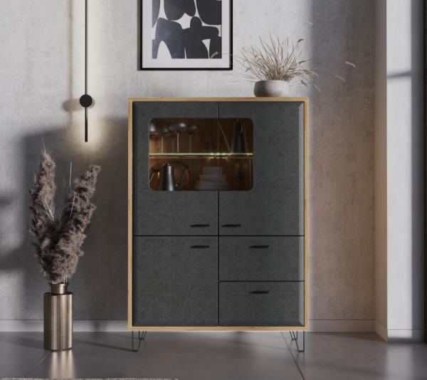 Тумба ГРЕЙС KOM2W1D2S с подсветкой