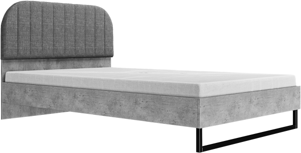 Кровать Бержер 1200 с настилом (Метрополитан Грей/Белый)