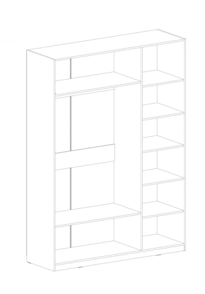 Шкаф трехдверный с обрамлением Глазго (Р)