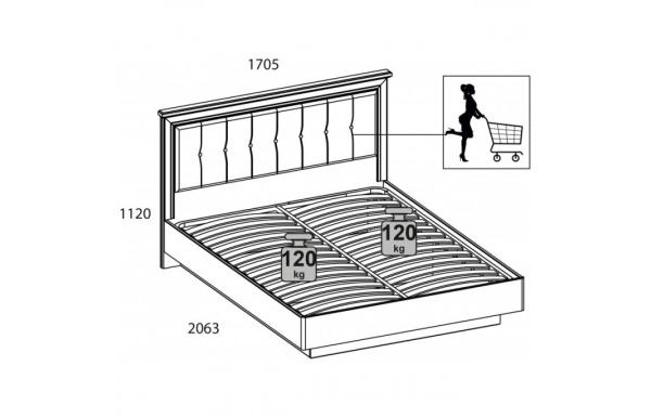Кровать SEVILLA 160 с подъемником
