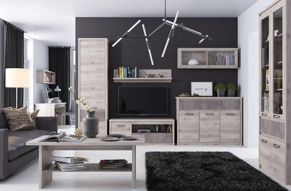 Шкаф с витриной 2V2D1S ДЖАЗ