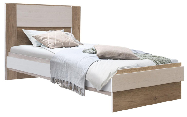 Кровать 1-09 Юнона Лайт П3.0582.1.47 (Белый+Дуб версаль 900*2000)