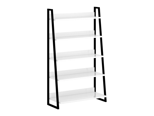 Стеллаж Board большой / глянец (Каркас Чёрный матовый, Полки Белый глянец)