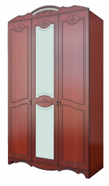 Шкаф распашной Лотос ШР-3 (ЛДСП/МДФ(ЛАК), цвет Орех Экко/Орех,1зер.)