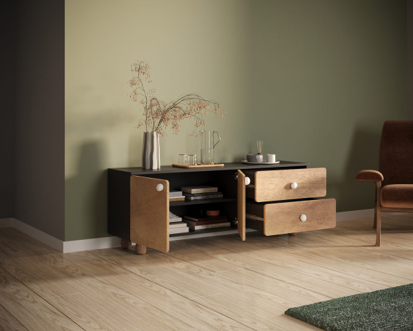 Комод низкий с двумя дверками и ящиками Split SP11